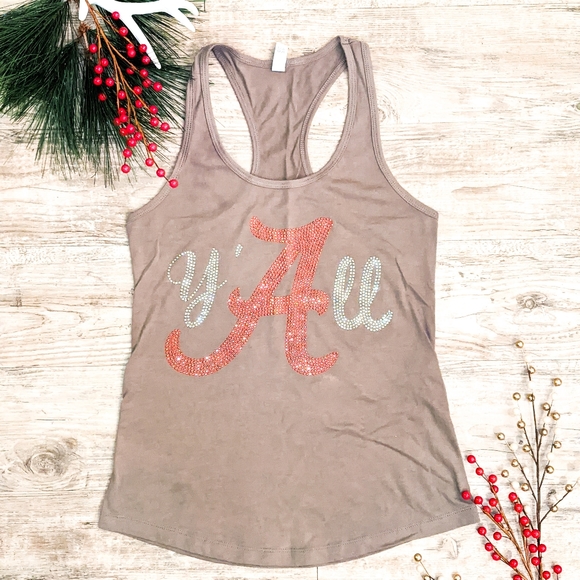 ALABAMA Tops - ALABAMA "Y'all" Soft Charcoal Handmade Top